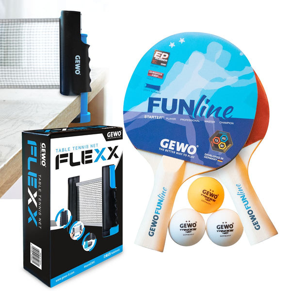 Gewo Set 1x Bat Set Double Fun + 1x Net Flexx