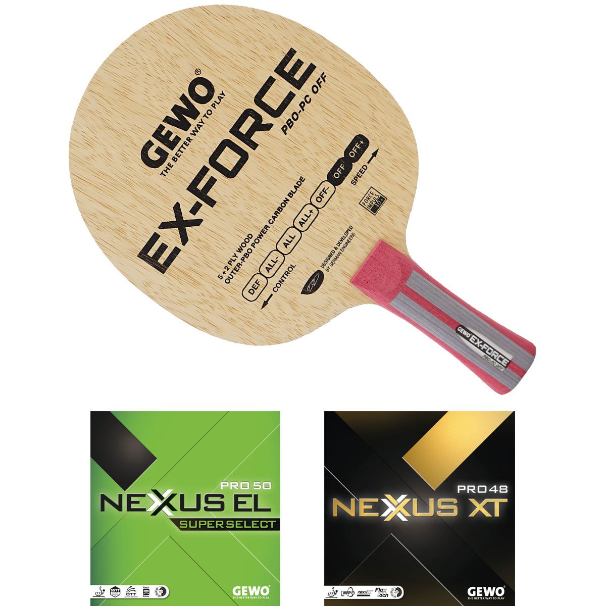 Gewo Bat Ex-Force PBO-PC with Nexxus EL Pro50 SuperSelect+Nexxus XT Pro48.