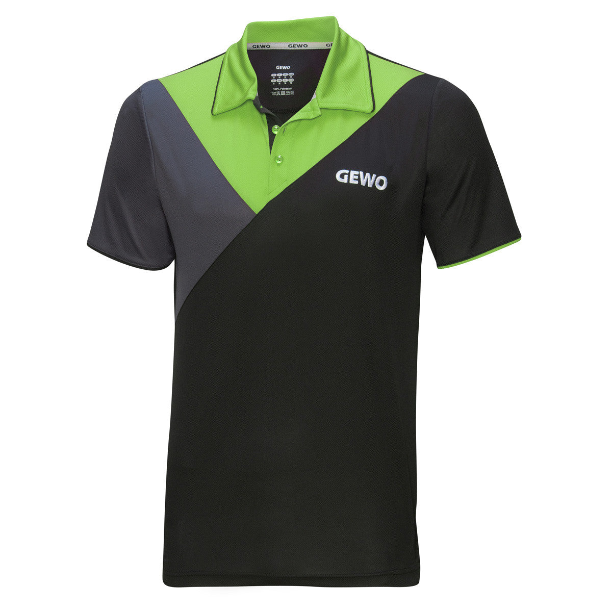 Gewo shirt Toledo black/limegreen