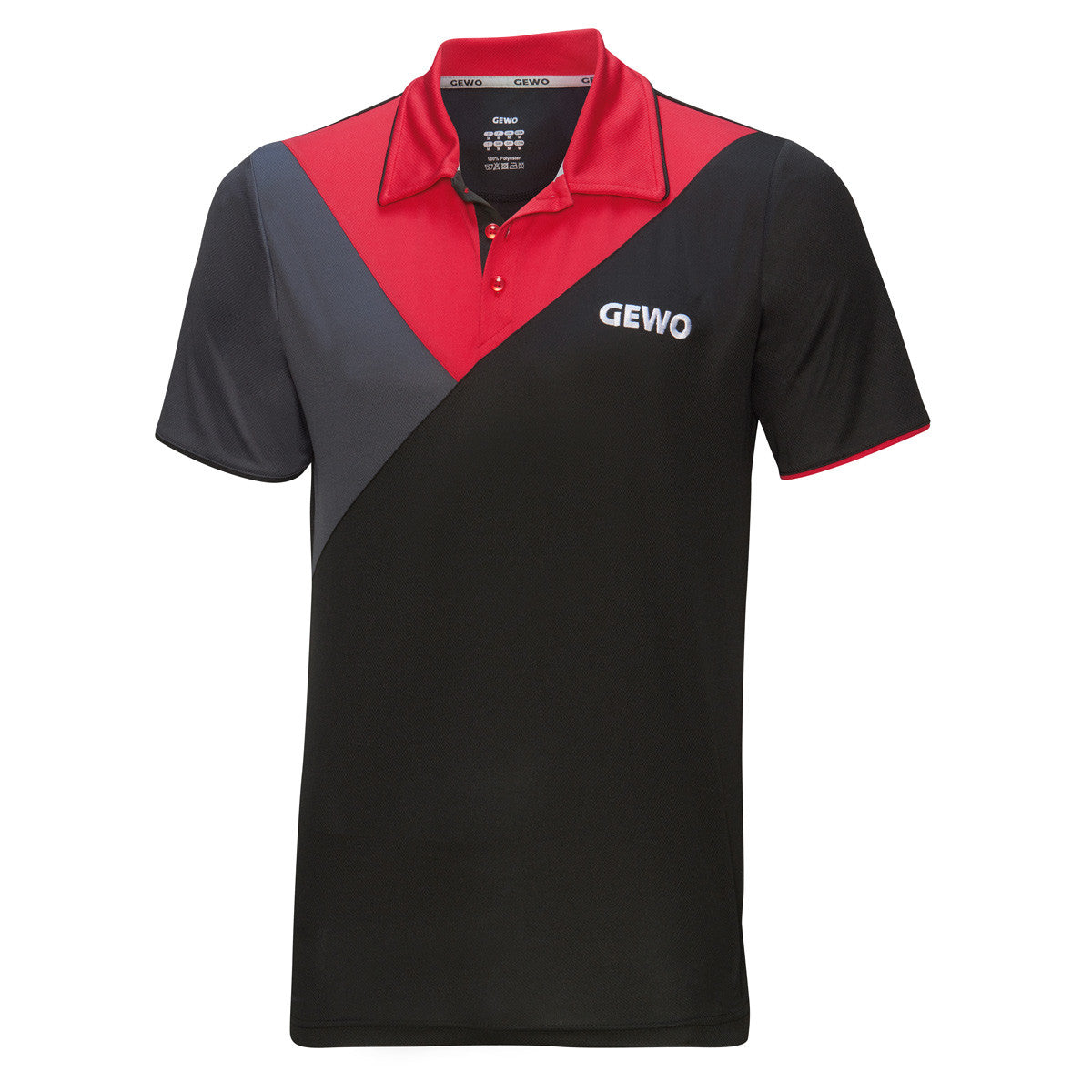 Gewo shirt Toledo black/red